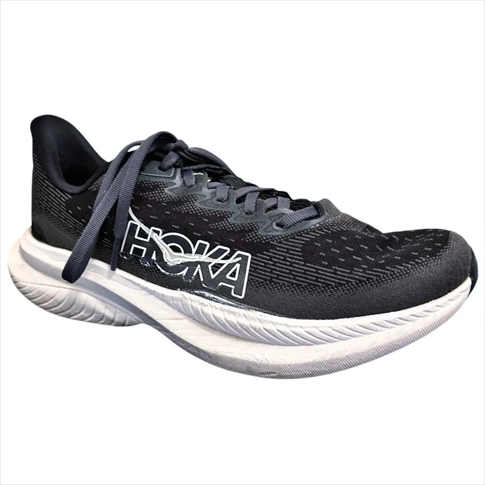 Hoka One One Mach 6 Running Shoes Womens 9 Black White Athletic Sneakers 1147810